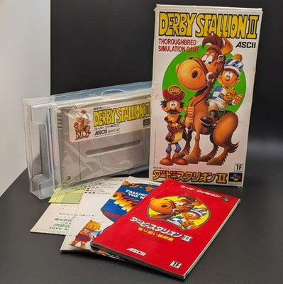 Derby Stallion II 2 Boxed Super Famicom Cart Nintendo SFC NTSC-J Japanese
