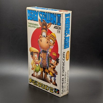 Derby Stallion III 3 Boxed Super Famicom Cart Nintendo SFC NTSC-J Japanese