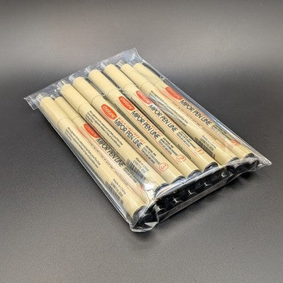 Black Fineliner Brush Pen 12 Pack Manga Sketch Illustration Line Art 
