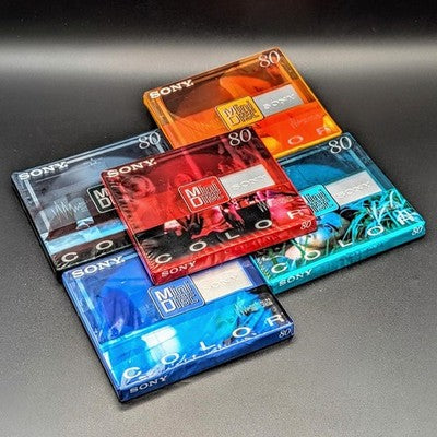 Sony Color Mix Recordable MiniDisc | MD80 80 Minutes | Pack of 5 | Brand New