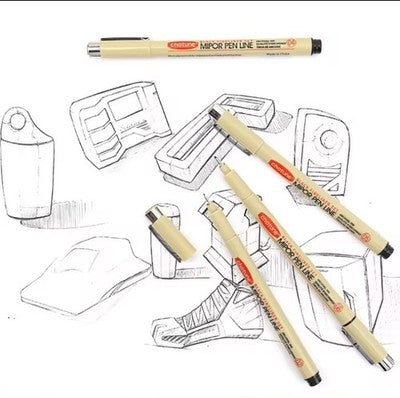 Black Fineliner Brush Pen 12 Pack Manga Sketch Illustration Line Art 