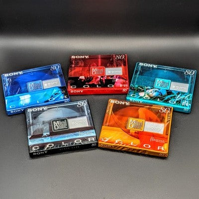 Sony Color Mix Recordable MiniDisc | MD80 80 Minutes | Pack of 5 | Brand New