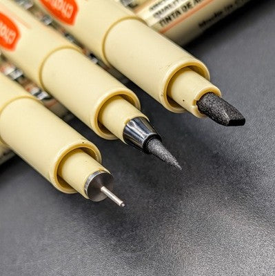 Black Fineliner Brush Pen 12 Pack Manga Sketch Illustration Line Art 
