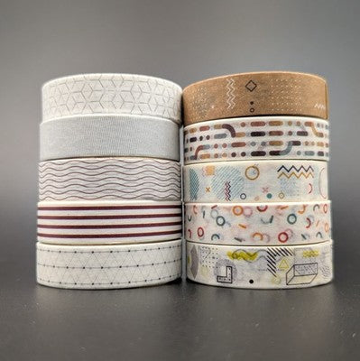 Washi Tape Decorative Scrapbook Colour Pattern Masking Adhesive Ten Rolls 1cmx3m