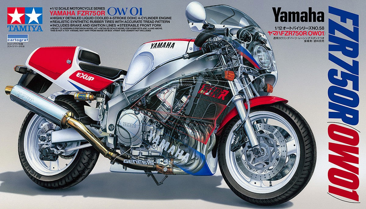 Tamiya Yamaha FZR750R OW01 Superbike 1:12 Plastic Model Kit 14058