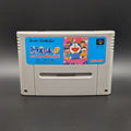 Doraemon 3 video game cartridge for Nintendo's Super Famicom (SFC) Entertainment System, shown standing up and facing forward on a dark grey background.