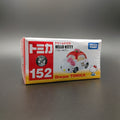 Dream TOMICA Hello Kitty toy car packaging on a gray background