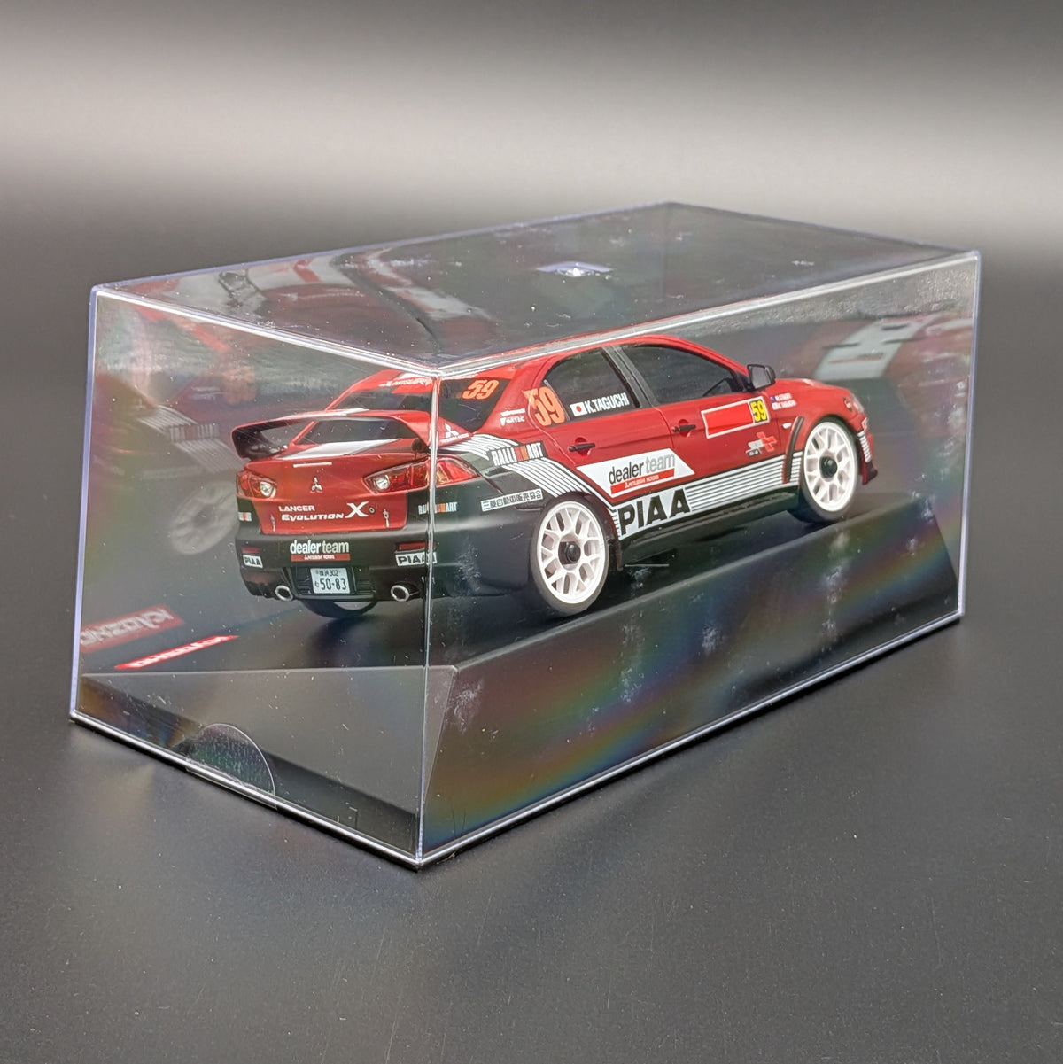 Kyosho MINI-Z 1:27 Auto Scale Mitsubishi Lancer Evolution X #59 Dealer Team (MZP462M)