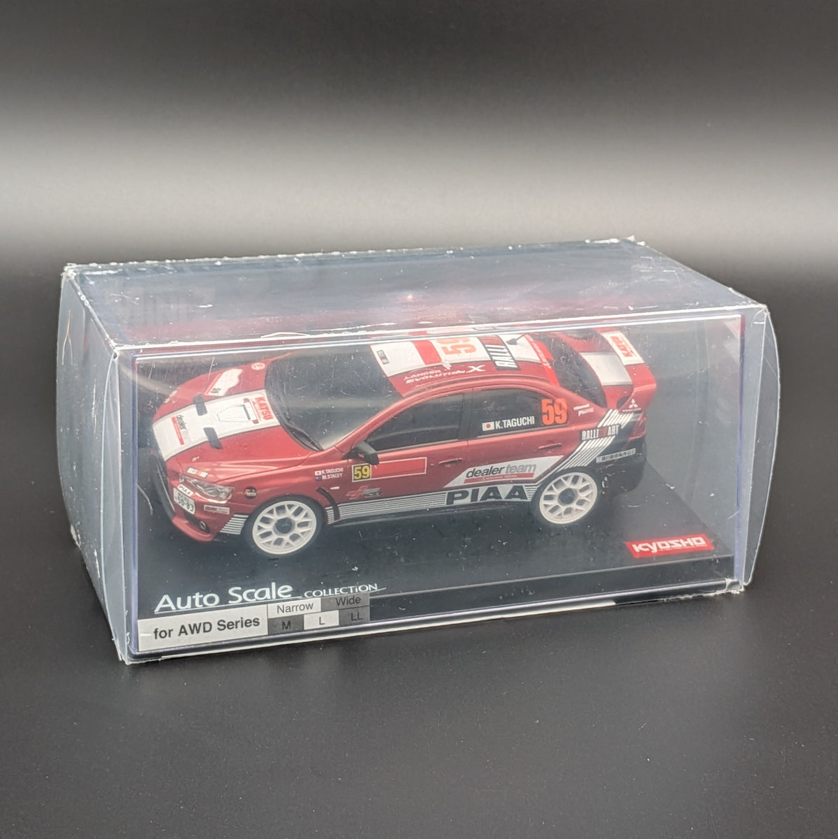 Kyosho MINI-Z 1:27 Auto Scale Mitsubishi Lancer Evolution X #59 Dealer Team (MZP462M)