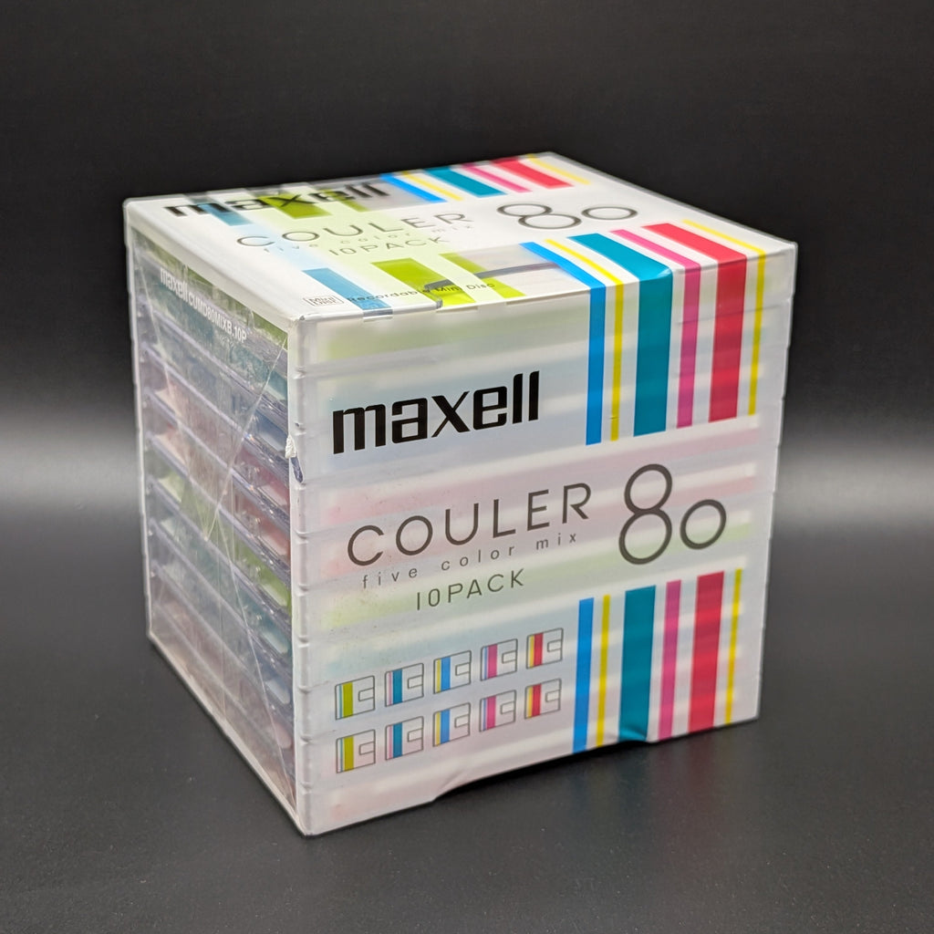 Maxell Couler MiniDiscs Five Color Mix New Blank Recordable MD80 10 pack