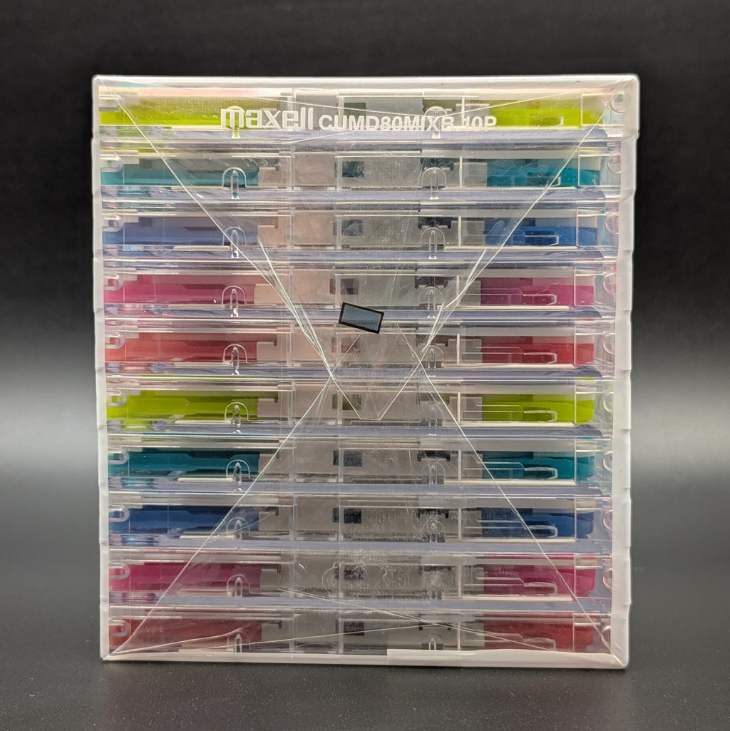 Maxell Couler MiniDiscs Five Color Mix New Blank Recordable MD80 10 pack
