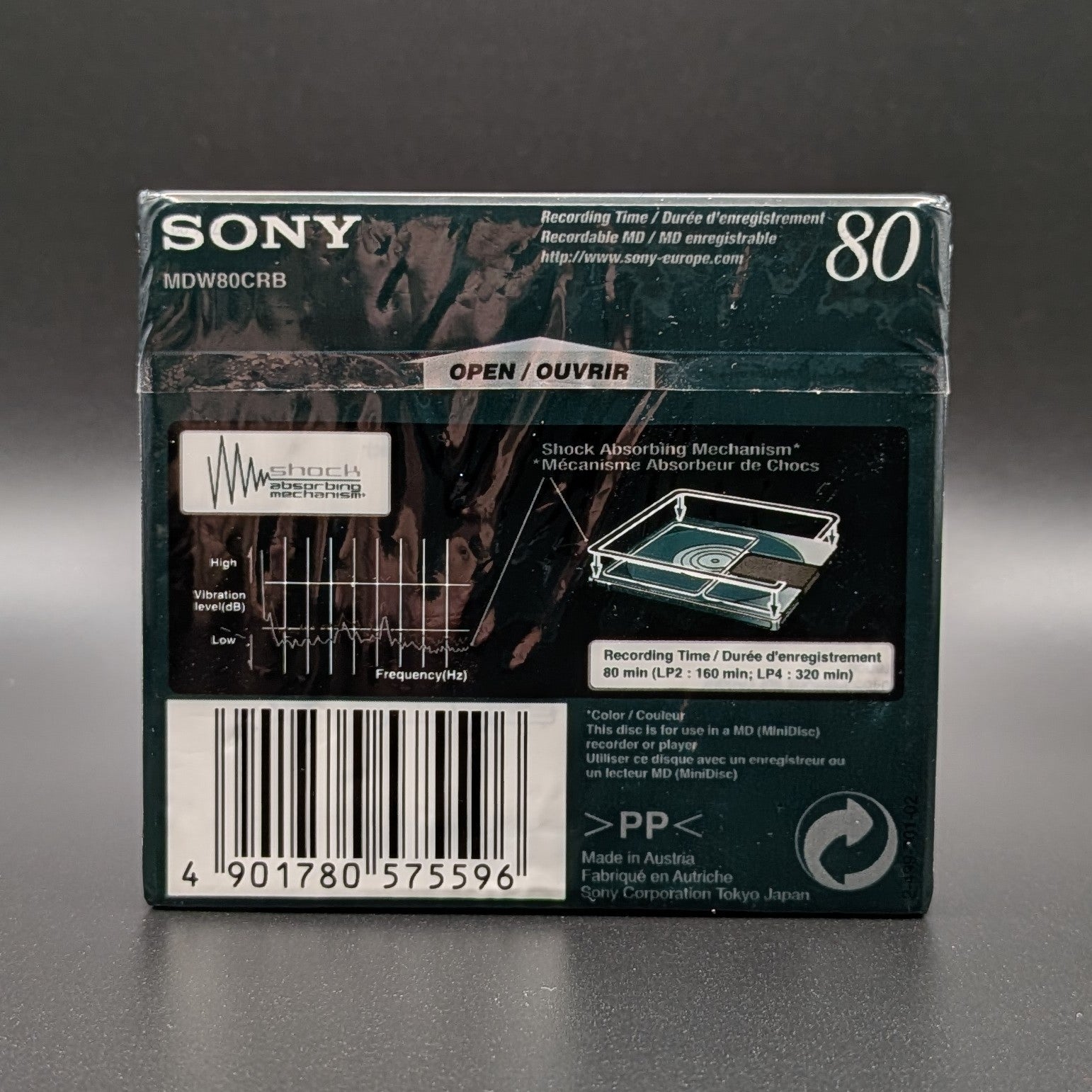 Sony Color Mix Recordable MiniDisc | MD80 80 Minutes | Black | Brand New