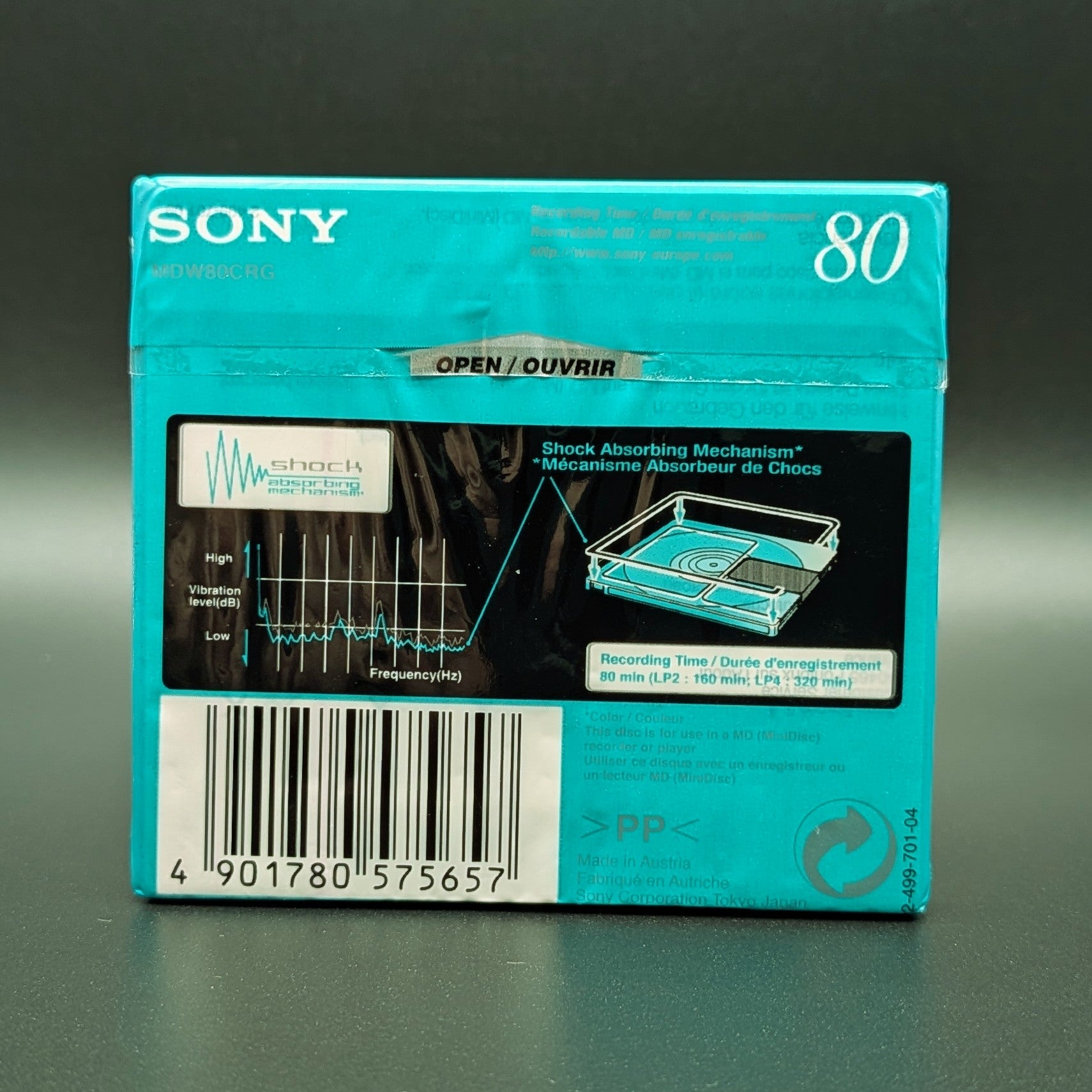 Sony Color Mix Recordable MiniDisc | MD80 80 Minutes | Green | Brand New