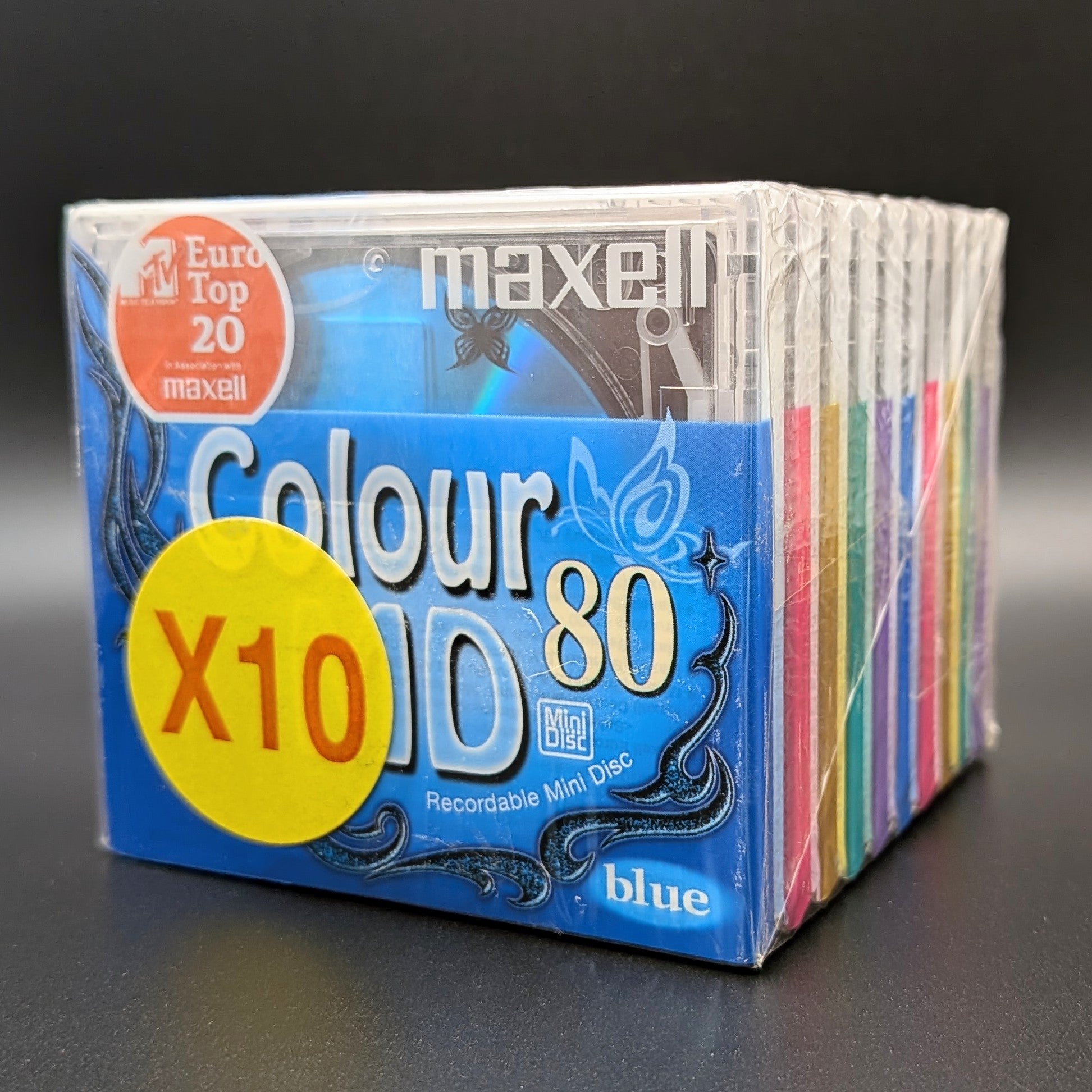 Maxell Colour MiniDiscs New Blank Recordable MD80 Sealed Made In Japan