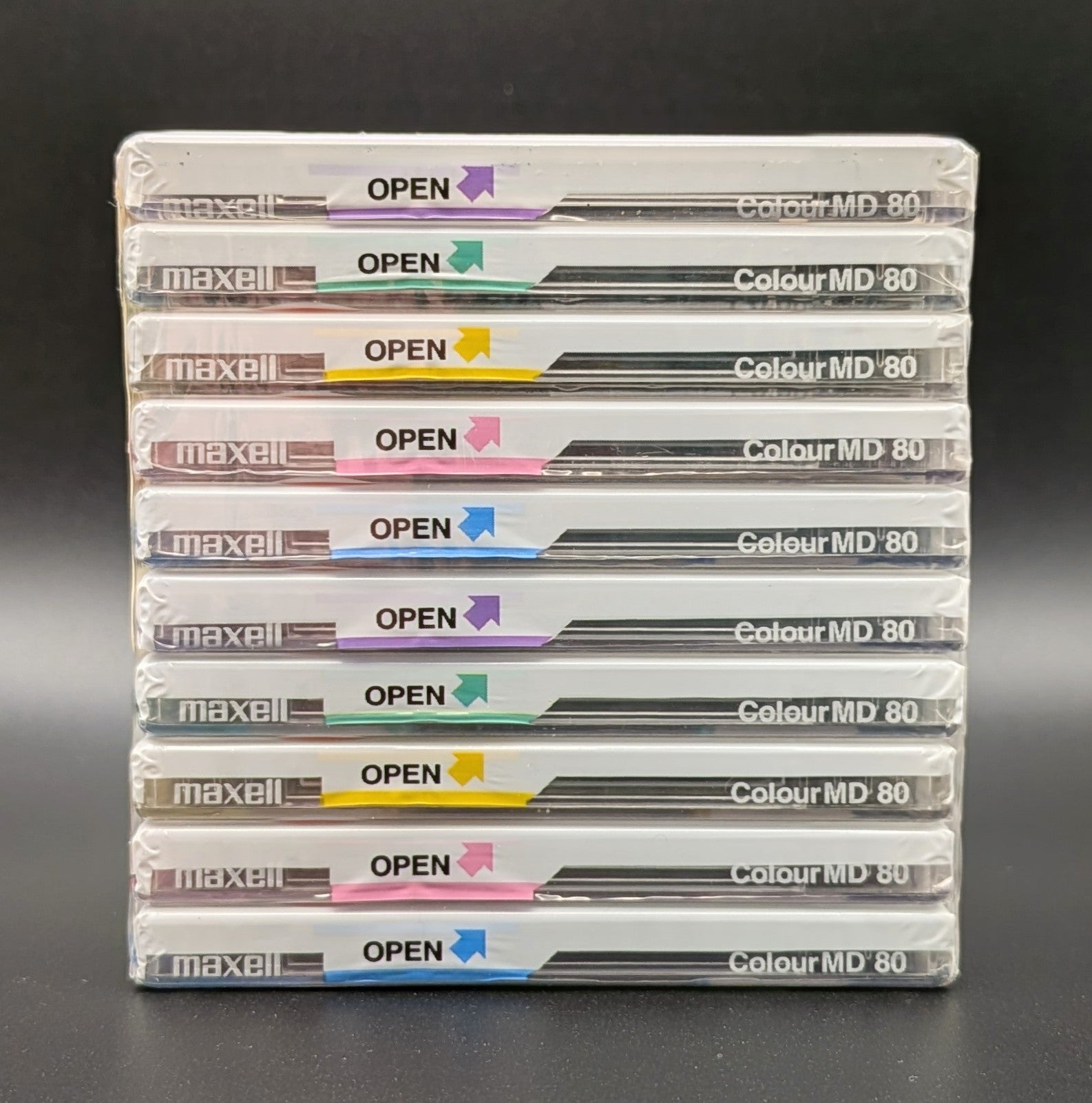 Maxell Colour MiniDiscs New Blank Recordable MD80 Sealed Made In Japan
