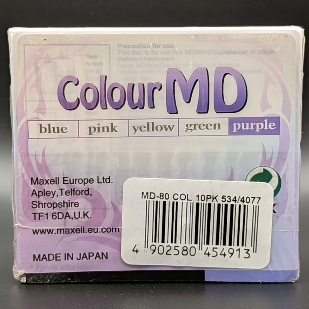 Maxell Colour MiniDiscs New Blank Recordable MD80 Sealed Made In Japan