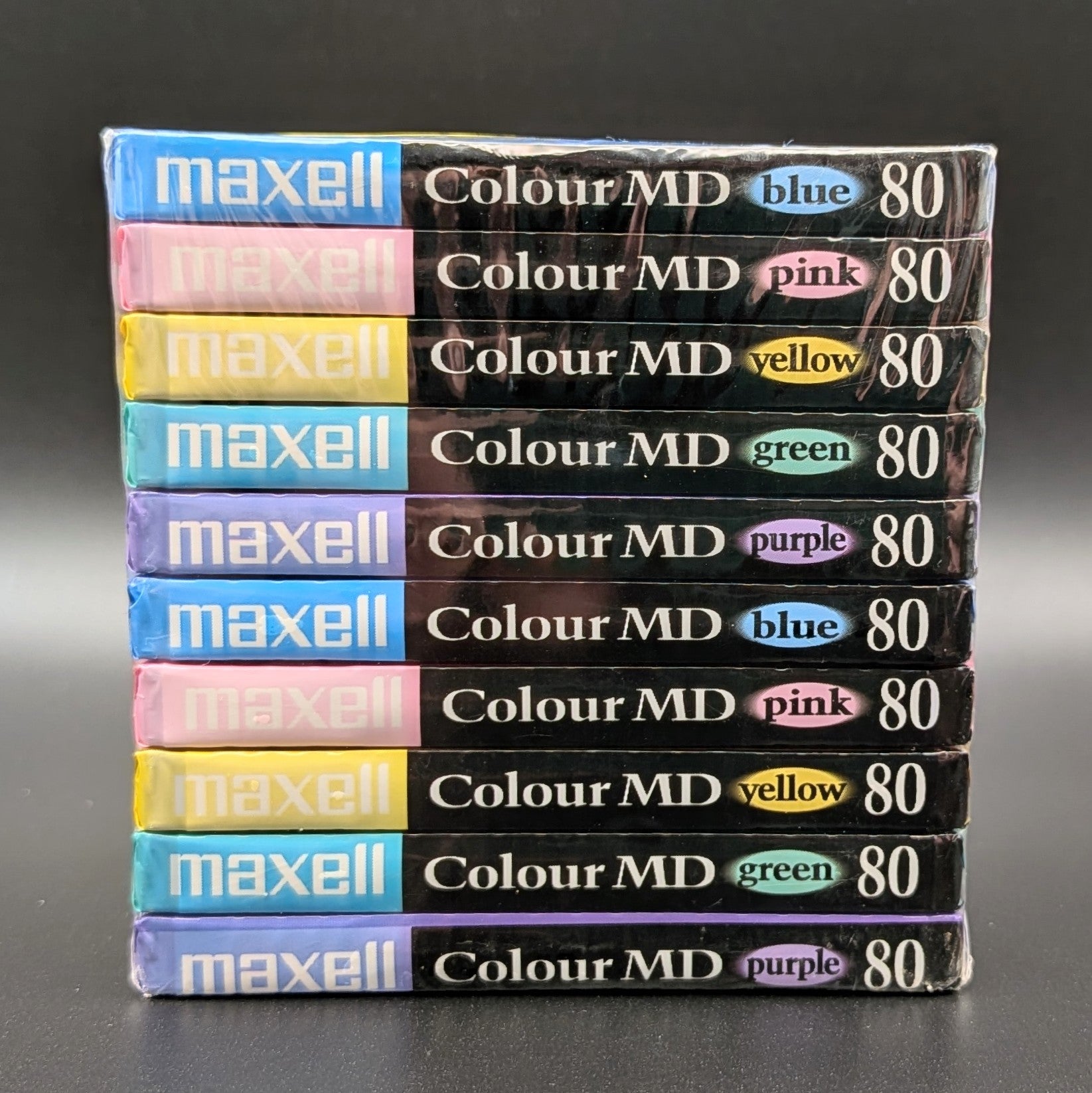 Maxell Colour MiniDiscs New Blank Recordable MD80 Sealed Made In Japan