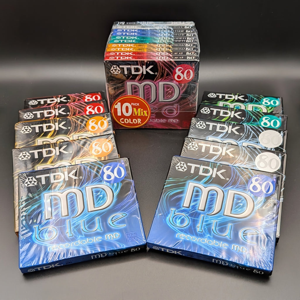 TDK Colour MiniDiscs New Blank Recordable MD80 Sealed