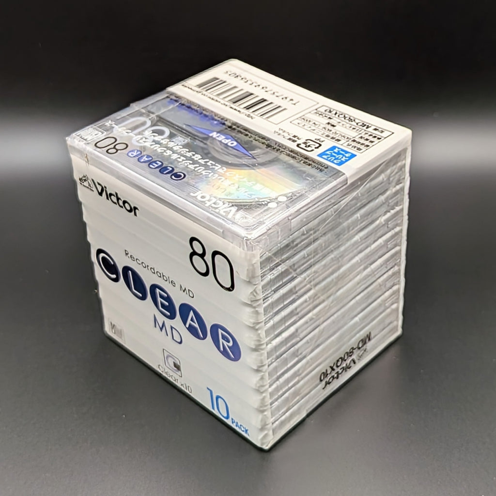 Victor (JVC) MiniDiscs Clear MD80 SEALED pack of 10 Japanese Import (MD-80QX10)