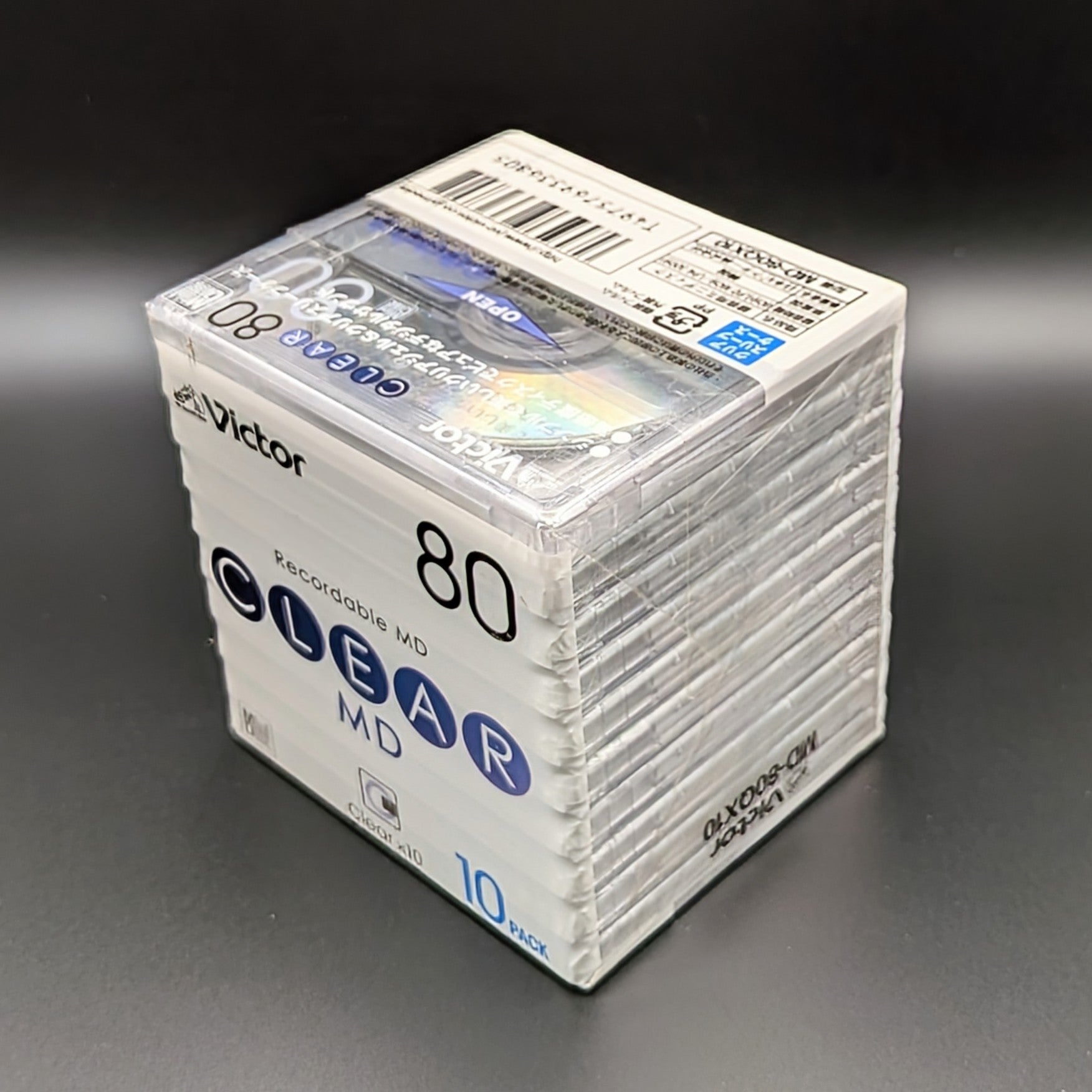 Victor (JVC) MiniDiscs Clear MD80 SEALED pack of 10 Japanese Import (MD-80QX10)
