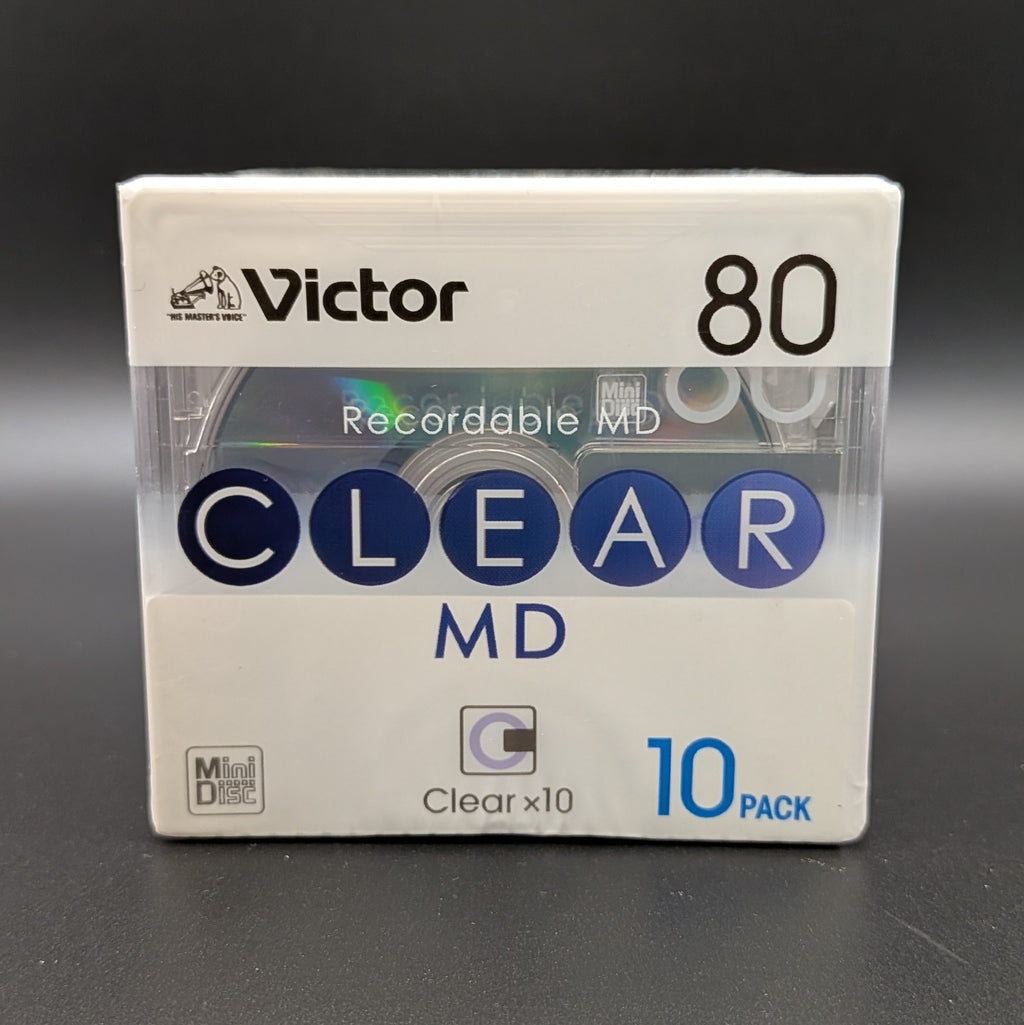 Victor (JVC) MiniDiscs Clear MD80 SEALED pack of 10 Japanese Import (MD-80QX10)