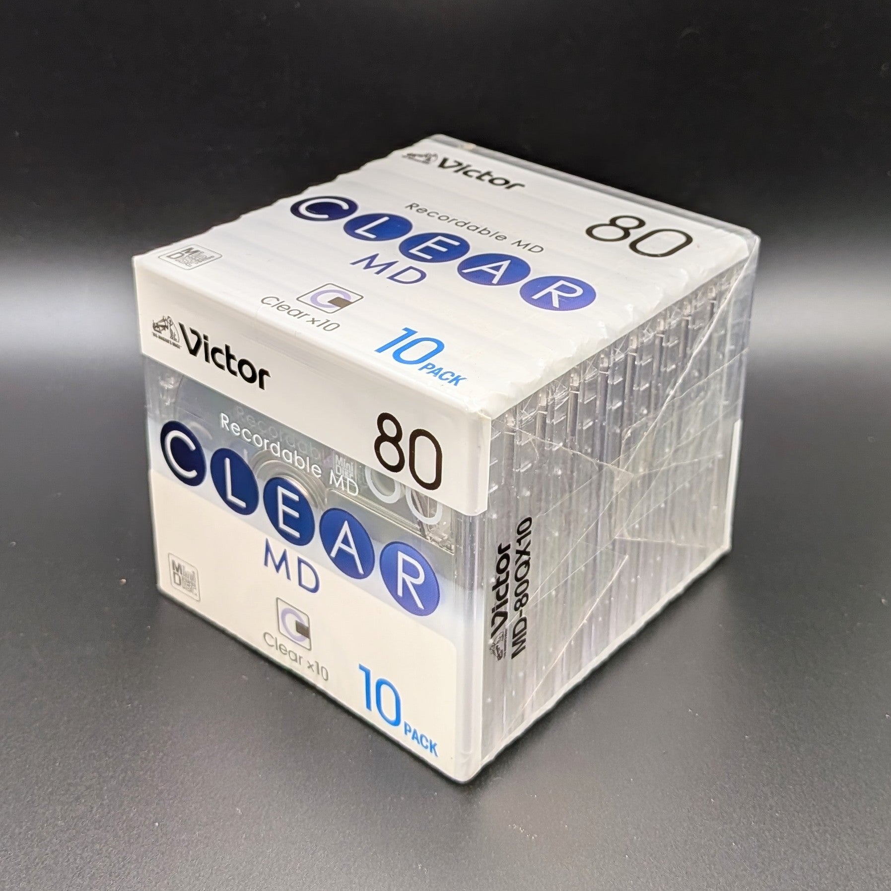 Victor (JVC) MiniDiscs Clear MD80 SEALED pack of 10 Japanese Import (MD-80QX10)