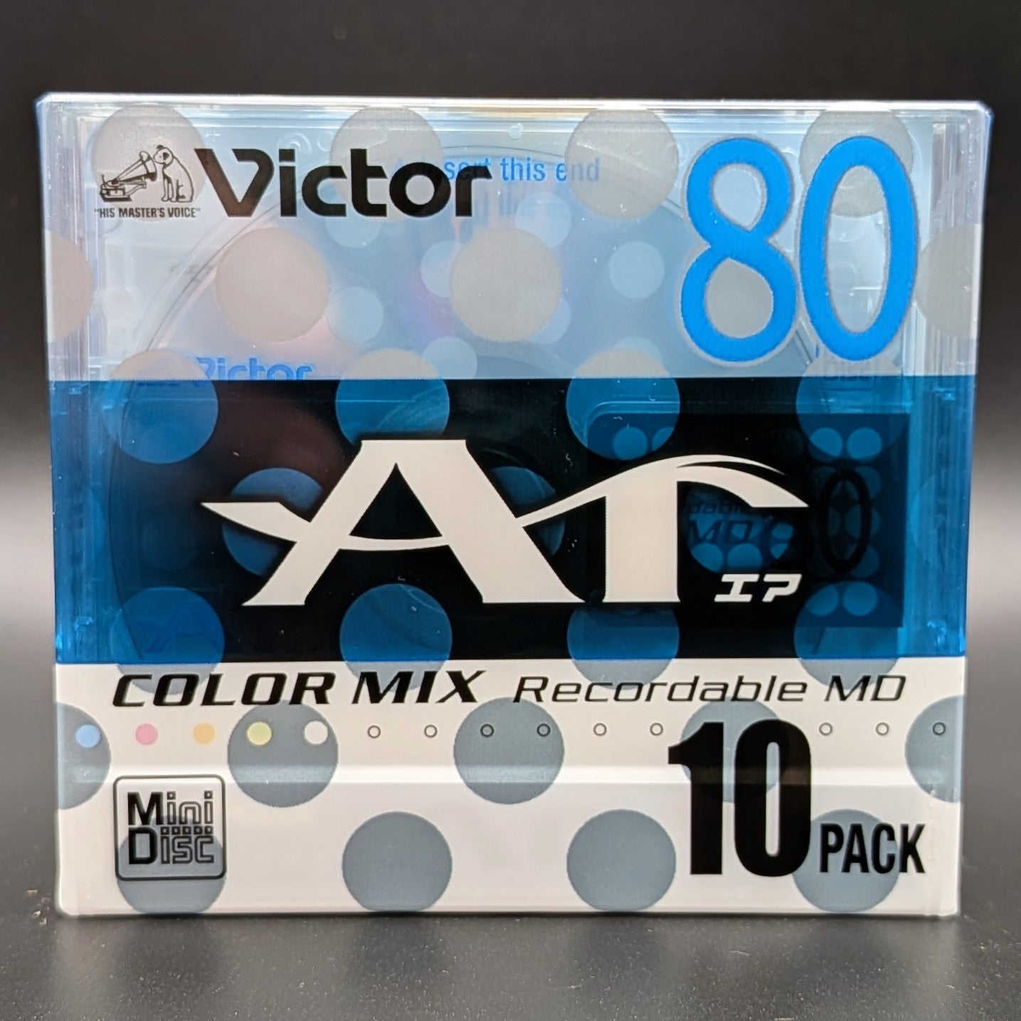 Victor (JVC) MiniDiscs Color Mix MD80 SEALED pack of 10 - Japanese (10MD-80LX)