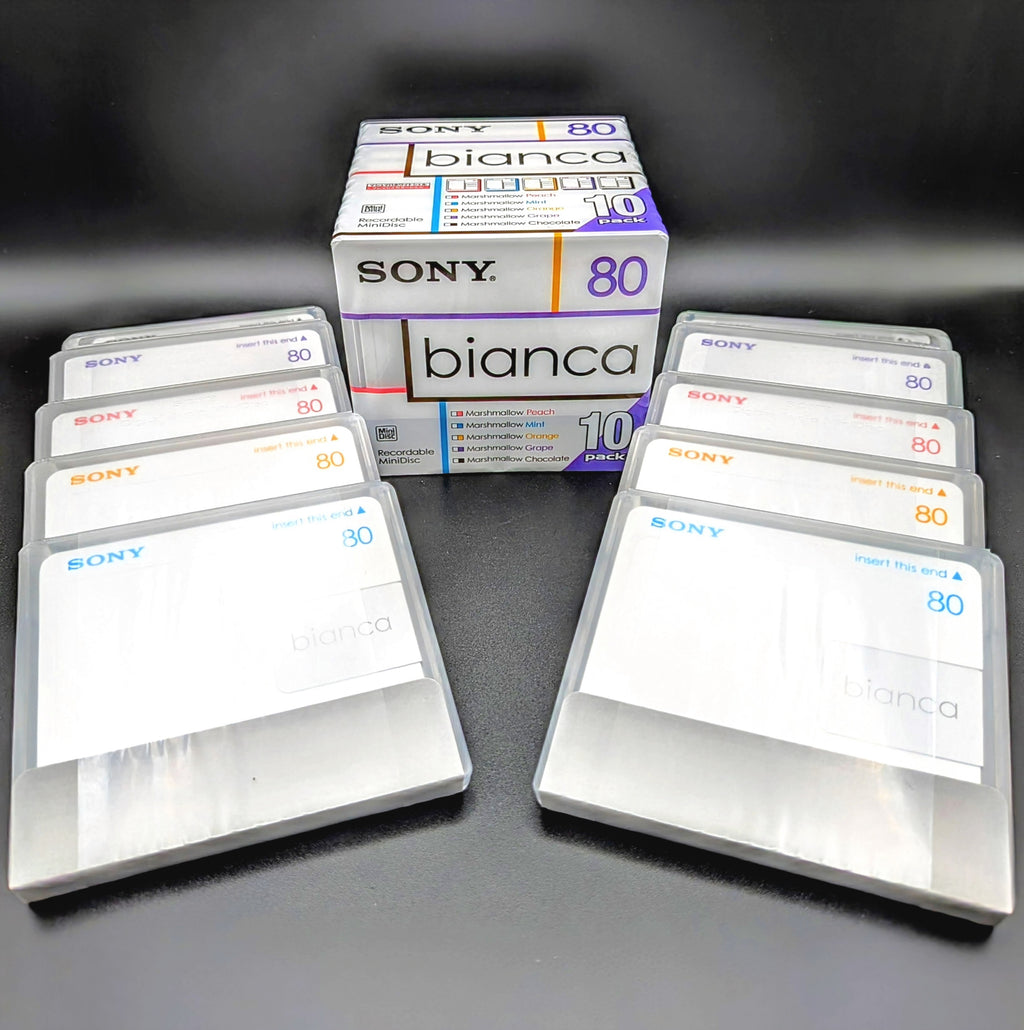 Sony MiniDiscs MD80 Bianca Marshmallow Colours 80min 10MDW80BAA New
