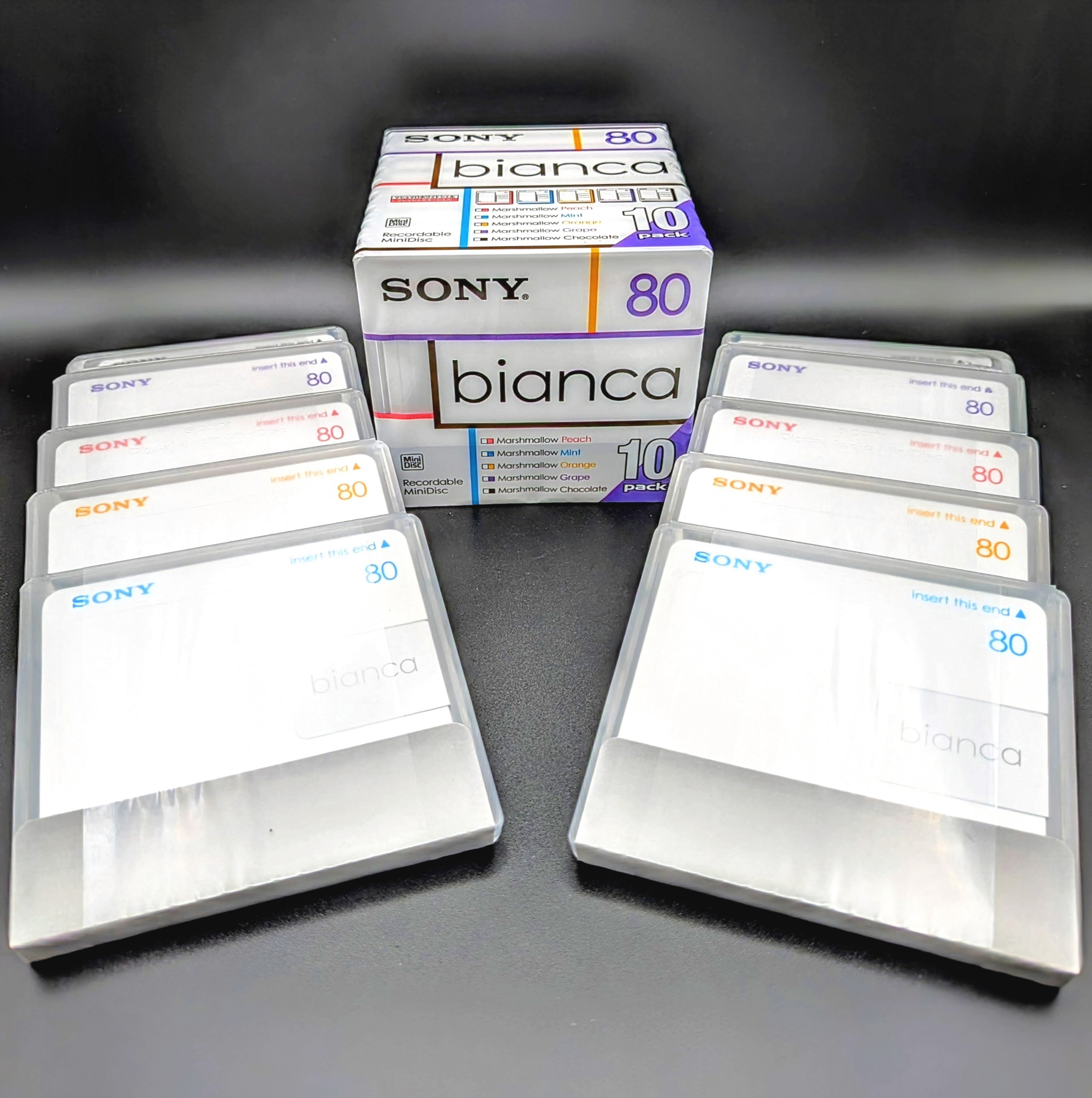 Sony MiniDiscs MD80 Bianca Marshmallow Colours 80min 10MDW80BAA New