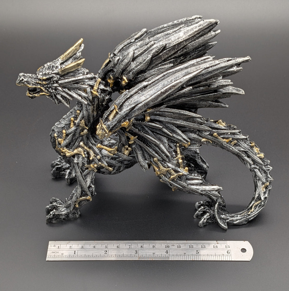 Swordwing Dragon Hand Painted Resin 21cm Fantasy Figurine
